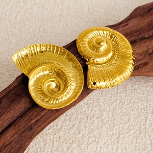 304 stainless steel golden spiral conch shell pendants for DIY jewelry making