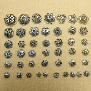 Assortiment de calottes de perles en alliage argenté pour la création de bijoux DIY