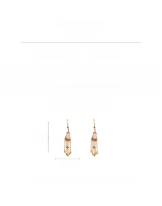 Detailed size chart for gold-plated tassel earrings with 8.6cm height and 9.1g weight