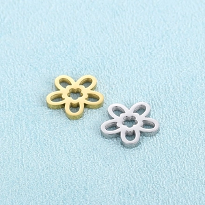 Stainless Steel Flower Pendant Charms Hollow Out Sunflower DIY Jewelry Making Accessories