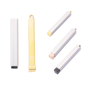 304 Stainless Steel Geometric Bar Pendant With Retractable Telescopic Sliding Structure Mirror Polished DIY Jewelry Accessory
