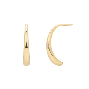 Close-up of S925 sterling silver petal hook earrings showing gold finish and hallmark stamp