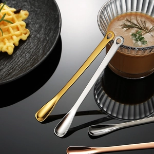304 stainless steel coffee spoons in gold, silver and rose gold on a coffee table