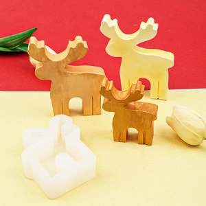 DIY Christmas elk silicone mold for handmade soap, candles, and resin cake decorations