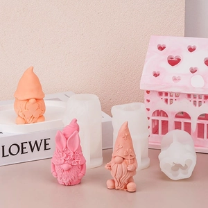 Moule en silicone gnome 3D pour bougies de Pâques DIY et décorations en plâtre