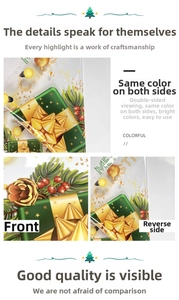 Detail showing double-sided high-quality color printing on festive Christmas gift boxes