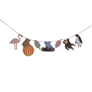Banderole animaux tropicaux avec flamant et koala pour décoration anniversaire enfant