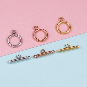 Set di chiusure a levetta OT in acciaio inossidabile lucido per gioielli DIY oro e argento
