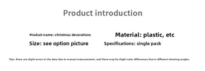 Detailed product specifications and size information for Christmas magnolia decorations
