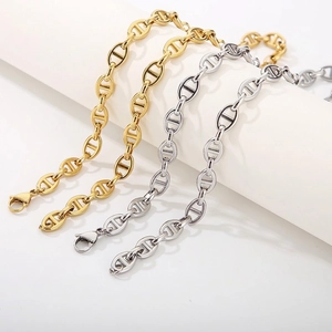 Anchor Chain Necklace Stainless Steel Pig Nose Link Minimalist Hip Hop Jewelry For Men Women High Polished Punk Style