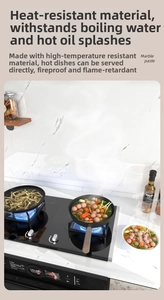 Macro detail of heat resistant marble pattern wall sticker for kitchen countertop protection
