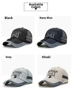 Berretto da baseball in nero, blu navy, grigio e kaki con strisce riflettenti