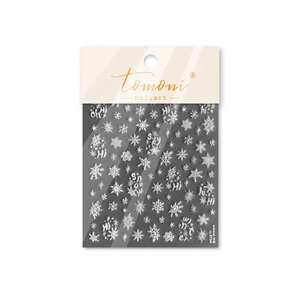 Adesivi per nail art a rilievo con fiocchi di neve 3D e motivi invernali bianchi