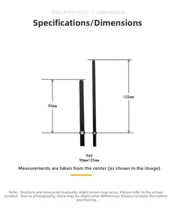 Size specifications for model 969 clock hands showing 90mm hour and 125mm minute length