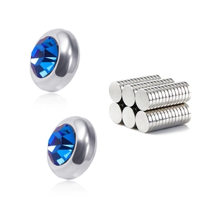 Boucles d'Oreilles Clous Magnétiques en Acier Inoxydable Sans Perçage Hommes Femmes Géométrique Strass Clip Minimaliste