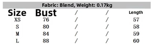 Detailed size chart for women's halter top and wide leg pants set with measurements