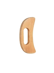 Ergonomic wooden massage tool with natural grain and smooth grip for body scraping