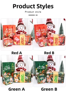 Coffret cadeau de Noël détaillé avec sacs festifs et décorations de bonhomme de neige