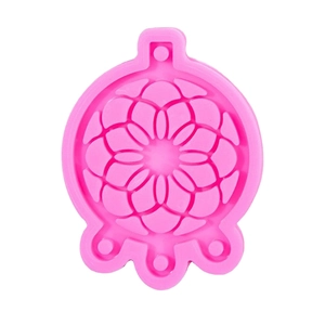 Roze siliconen mal dromenvanger veer voor DIY hars sieraden en sleutelhanger ambachten