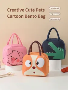 Tre borse termiche per il pranzo con cartoni animati, grande capacità e manici resistenti