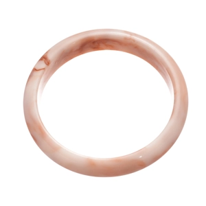Minimalist pink marble resin bangle with a round shape and smooth polished finish