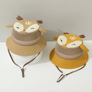 Chapeau Bob Enfant Maille Respirante Protection Solaire Bord Large Girafe Dessin Animé Chapeau Soleil Été Bambin Avec Jugulaire Réglable