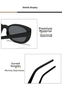 Detail of curved ergonomic temple arms and gray polarized lenses on black square sunglasses