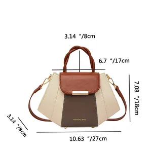 Detailed size chart of the small square bag showing height, width and handle measurements