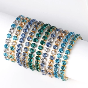 6mm multicolor cubic zirconia tennis bracelets in gold and silver finish for women