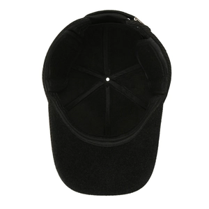 Men's winter wool blend baseball cap with ear flaps for thermal outdoor wind protection