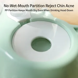 Distributeur automatique de nourriture et d'eau pour chat avec disque flottant vert menthe