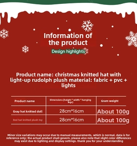 Specifiche dimensionali per gnomo di Natale LED con misure di altezza e larghezza