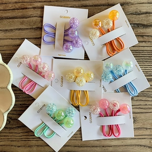 Bunte Glitzer Haargummis süße Perlen Haarschmuck Set für Kinder Mode schöne Haarzubehör