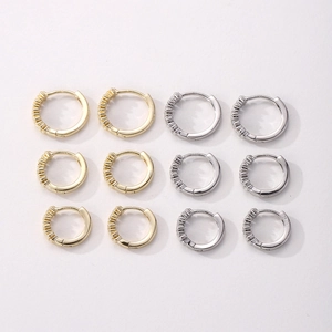 Polished S925 sterling silver plum flower hoop earrings in gold and silver finishes