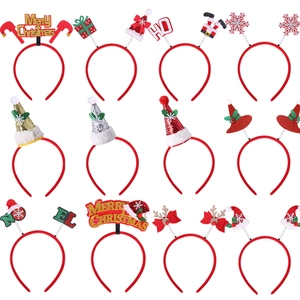 Diadema de Navidad para Niños Adultos Festivo Astas de Reno Papá Noel Árbol de Navidad Purpurina Cinta para el Pelo Accesorios de Decoración de Fiesta
