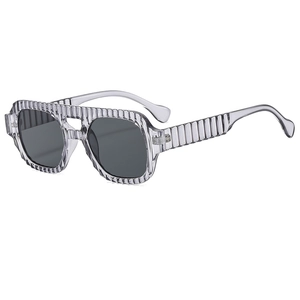 Lunettes de soleil aviateur avec monture transparente à texture verticale et verres foncés