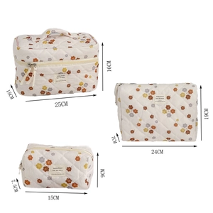 Detaillierte Größenangaben für das Cord-Kosmetiktaschen-Set mit Blumenmuster-Maßen