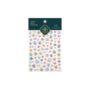 Ocean series sea life 3D nail art stickers M-1167 featuring colorful fish and turtles