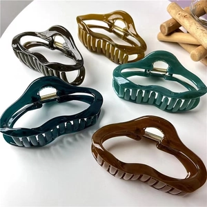 Irregular Hair Claw Clip Large Acetate Resin Hollow Geometric Grip Fashion Accessories For Women