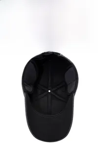 Detailed inner lining of men winter baseball cap with thick fleece ear protection