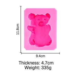 Bären-Silikonform für Kerzen und Backen mit Maßen 11,8x9,4x4,7cm und einem Gewicht von 335g
