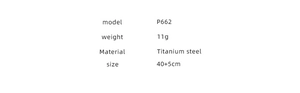 Detailed specifications for titanium steel heart necklace: Model P662, Weight 11g, Length 40+5cm