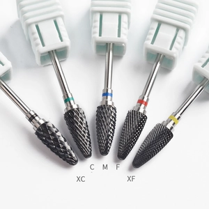 Five-piece set of professional ceramic nail drill bits with XC to XF grit levels