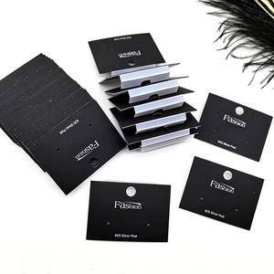 Professional black fashion earring display cards with 925 silver post printed text