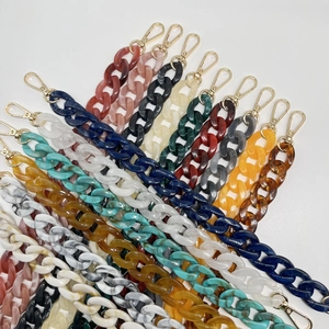 Colorful acrylic fishbone chains with lobster clasps for bags and phone straps