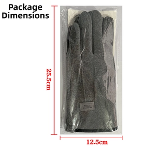 Dimensions du colis pour gants thermiques gris en tricot de 25,5 cm de long