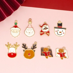 Christmas DIY alloy charms featuring Santa, Snowman, and Reindeer for jewelry making