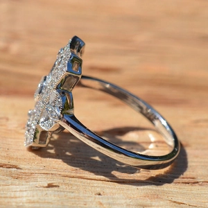 Elegant silver hollow star ring featuring sparkling cubic zirconia for luxury jewelry