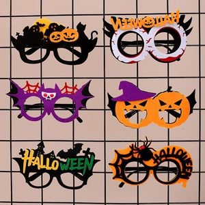 Lot de 6 lunettes d'Halloween avec motifs de citrouille, chauve-souris et sorcière