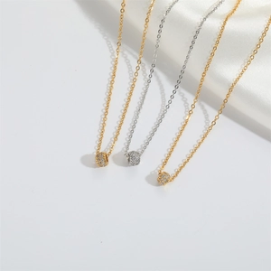 Chic cat-eye ball pendant necklace set in gold and silver finish for women